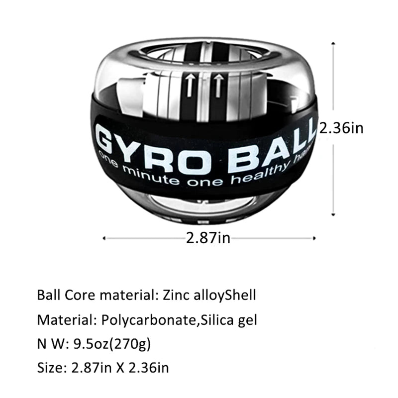 Wrist Power Gyro Ball Self Starting Wrist Trainer Ball Wrist Strengthener Forearm Exerciser for Hand Palm Rehabilitation Fitness