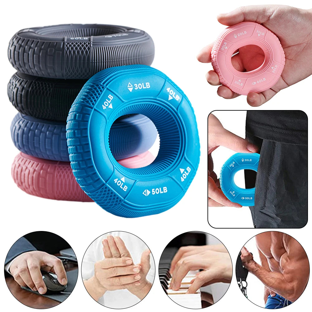 The Ring - Adjustable Silicone 20-90LB Hand Grip Strength Trainer